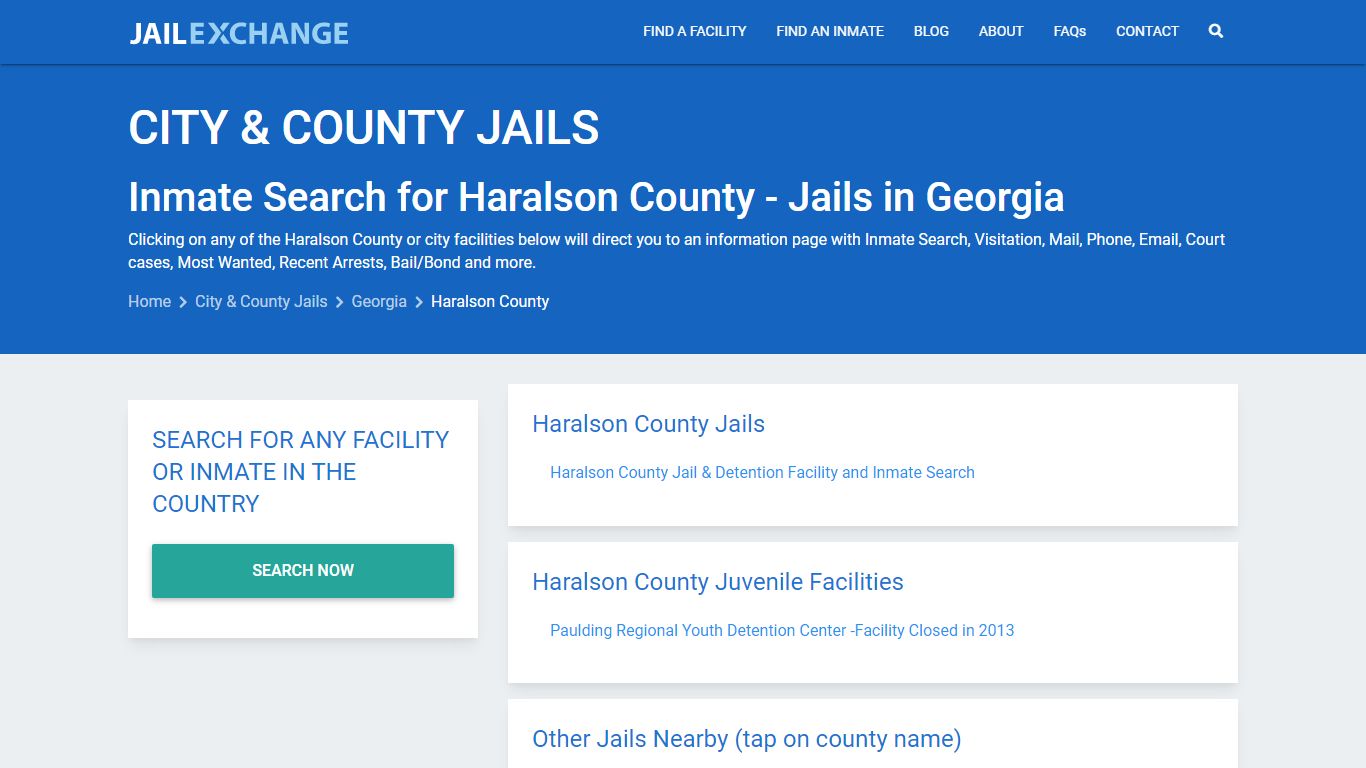 Inmate Search for Haralson County | Jails in Georgia - Jail Exchange