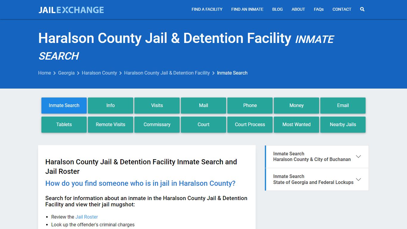 Haralson County Jail & Detention Facility Inmate Search